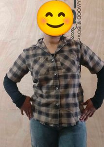 Brown Plaid Flannel Shirt