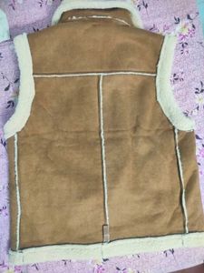 Newme Imported Fleece sleeveless Pu Jacket