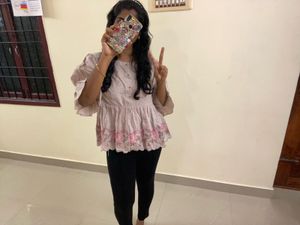 Embroidered Peplum Blouse