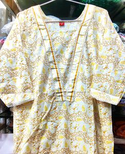 Elegant Yellow Printed Kurta Set