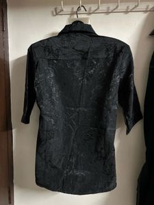 Men's Textured Black Shirt