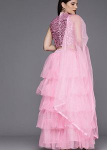 Pink Sequinned ready to wear Lehenga Choli Set