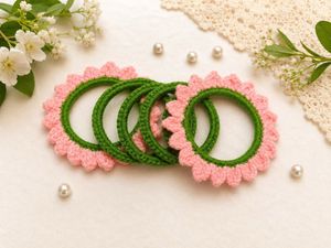 Handmade Crochet Flower Bangles