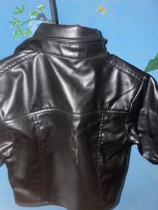 Stylish Black Faux Leather Shirt
