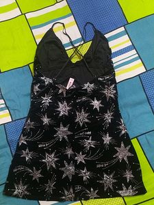 Criss Cross Back Neck Cute Mini Dress