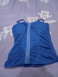 Royal Blue Ruched Corset Top