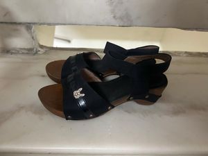 Black Wedge Sandals