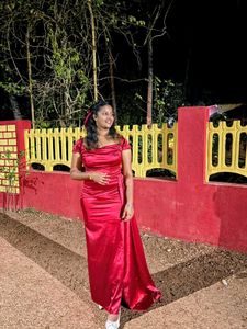 Stunning Red Satin Gown