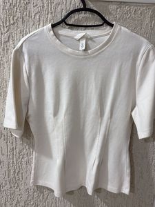 Cream Fitted T-Shirt