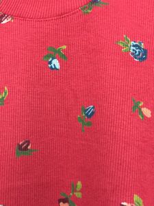 Vera Wang Floral Print Red T-shirt