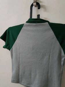 Grey &amp; Green Polo T-Shirt