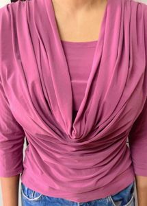 Pink Draped Top y2k Stretchable