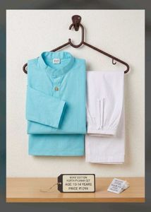 Boys Cotton Kurta Pyjama Set