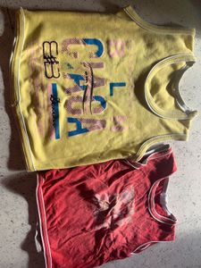 Cute Yellow &amp; Red Tank Tops (2pc)