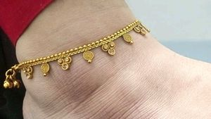 Silver Anklet With Gold Polish