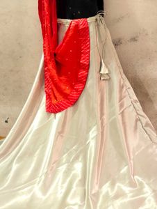 Stunning White &amp; Red Indian Outfit