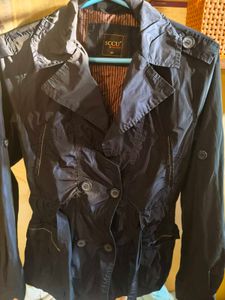 Chic Women's Dark Navy Trench Coat