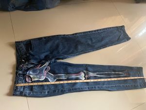 Trendy Grunge Graphic Print Jeans