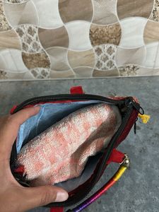 Embroidered Peacock Clutch Bag