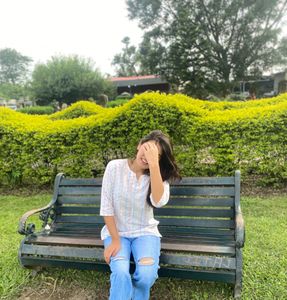 Ribbed blue jeans