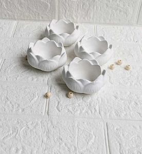 Lotus Shaped Concrete Holders (Set of 4)