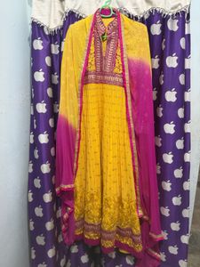 Vibrant Yellow Anarkali Suit