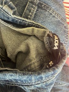 Denim Skirt with Rose Detail