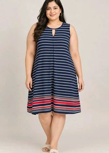 Max studio Striped Sleeveless Casual Dress