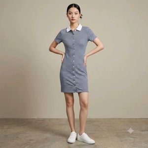 Classic Short Sleeve Button-Up Dress