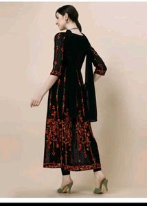 Beautiful Black Embroidered Ethnic Gown