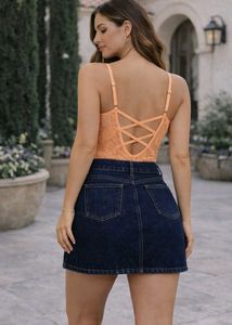 Peach Lace Bodysuit
