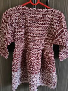 Patterned Top with 3/4 Sleeves