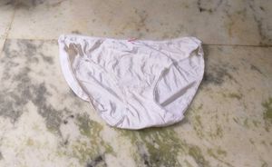 White Cotton Briefs with Pink Bow
