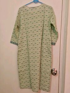 Green Floral Print Kurta