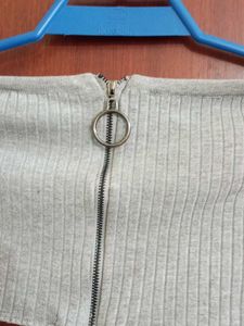Off-Shoulder Zipper Top