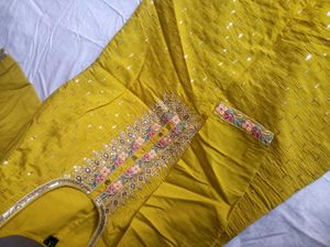 NEW! Yellow kurti pant dupatta set for haldi