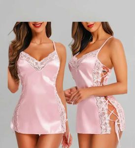 Lace Trim Chemise nighty combo