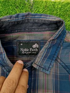 NOBLE FAITH Men's Plaid Long Sleeve Shirt
