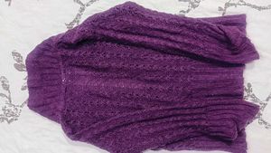 Cozy Purple Knit Cardigan