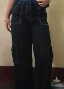 Dark Wash Cargo Jeans