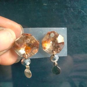 Diamond Cut Stone Earrings