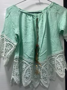 Boho Crochet Lace Trim Blouse
