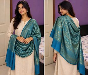 Beautiful Blue and Gold Dupatta