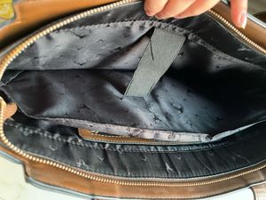 Allen Solly Brown Woven Tote Bag