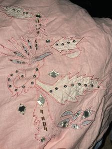 Pink Embroidered Collared Shirt