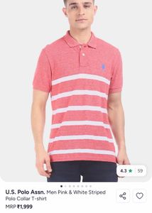 U.S. Polo Assn. pink Striped  Shirt