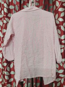 Pink Striped Button-Up Shirt