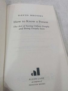 How to Know a Person by David Brooks