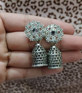 Oxidised Cage Jhumka