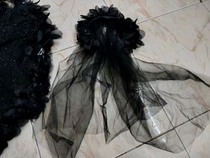 New Black Embellished kids frock